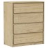 Cajonera SAUDA madera maciza de pino color roble 76,5x39x91