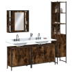 Set de muebles de baño 4 piezas madera contrachapada roble humo