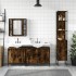 Set de muebles de baño 4 piezas madera contrachapada roble