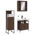 Set de muebles de baño 3 pzas madera contrachapada roble