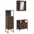 Set de muebles de baño 3 pzas madera contrachapada roble