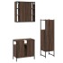 Set de muebles de baño 3 pzas madera contrachapada roble