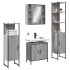 Set de armario de baño 4 pzas madera contrachapada gris