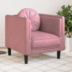 Sillón con cojín terciopelo rosa