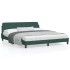 Estructura cama con cabecero terciopelo verde oscuro 180x200