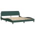 Estructura cama con cabecero terciopelo verde oscuro 180x200