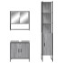 Set de muebles de baño 3 pzas madera contrachapada gris