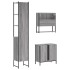 Set de muebles de baño 3 pzas madera contrachapada gris