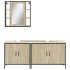 Set de muebles de baño 3 pzas madera contrachapada roble