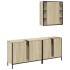 Set de muebles de baño 3 pzas madera contrachapada roble