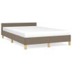 Estructura de cama con cabecero tela gris taupe 120x190 cm