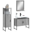 Set de muebles de baño 3 pzas madera contrachapada gris sonoma