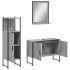 Set de muebles de baño 3 pzas madera contrachapada gris