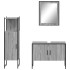 Set de muebles de baño 3 pzas madera contrachapada gris