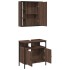 Set de muebles baño 2 pzas madera contrachapada marrón