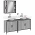 Set de muebles de baño 3 pzas madera contrachapada gris