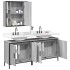 Set de muebles de baño 3 pzas madera contrachapada gris