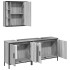 Set de muebles de baño 3 pzas madera contrachapada gris