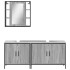 Set de muebles de baño 3 pzas madera contrachapada gris