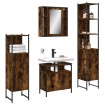 Set de muebles de baño 4 piezas madera contrachapada roble humo