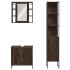 Set de muebles de baño 3 pzas madera contrachapada roble