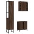 Set de muebles de baño 3 pzas madera contrachapada roble