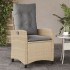 Sillones reclinables jardín y cojines beige mix 2 uds ratán