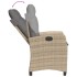 Sillones reclinables jardín y cojines beige mix 2 uds ratán