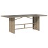 Mesa de jardín superficie de vidrio ratán PE beige 190x80x74