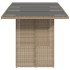 Mesa de jardín superficie de vidrio ratán PE beige 190x80x74