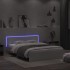 Estructura de cama con cabecero y luces LED blanco 150x200