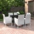 Set comedor de jardín 7 pzas y cojines ratán sintético y