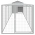 Gallinero con corral acero galvanizado gris claro