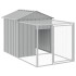 Gallinero con corral acero galvanizado gris claro