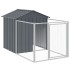 Caseta perros con tejado acero galvanizado gris 117x813x123