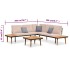 Set muebles de jardín 4 piezas y cojines madera maciza