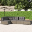 Set de muebles de jardín 5 pzas y cojines ratán sintético gris