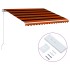 Toldo automático retráctil naranja y marrón 450x300