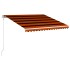 Toldo automático retráctil naranja y marrón 450x300