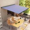 Toldo de carrete manual azul y blanco 300x250 cm