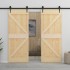 Puerta corredera con herrajes madera maciza de pino 100x210