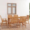 Juego de comedor para jardín 7 piezas madera maciza de acacia