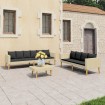 Set de muebles de jardín 3 pzas y cojines ratán sintético beige