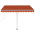 Toldo de pie automático naranja y marrón 350x250