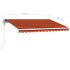 Toldo de pie automático naranja y marrón 350x250