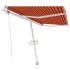 Toldo de pie automático naranja y marrón 450x300