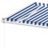 Toldo de pie automático azul y blanco 350x250