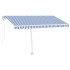 Toldo de pie automático azul y blanco 450x300