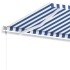 Toldo de pie automático azul y blanco 450x300