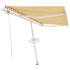 Toldo de pie automático amarillo y blanco 450x350